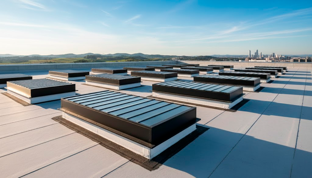 Exutorio de cubierta para evacuación de humos